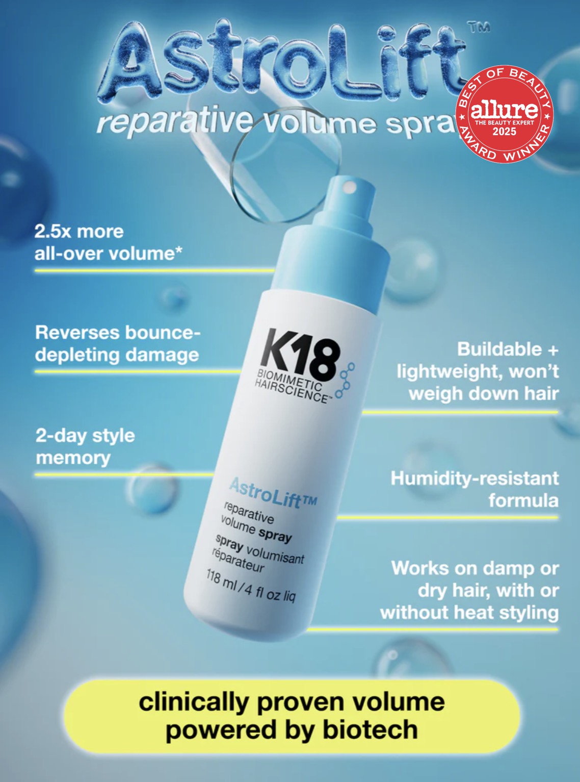 K18 Astrolift Reparative Volume Spray