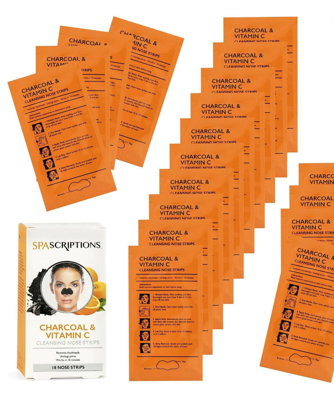 SPASCRIPTIONS Charcoal & Vitamin C Cleansing Nose Strips