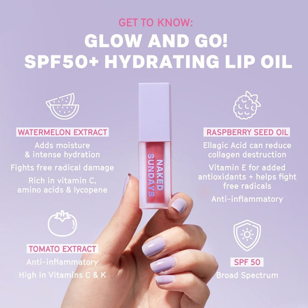 NAKED SUNDAYS Glow + Go Lip Oil SPF 50