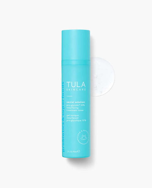 TULA secret solution
pro-glycolic® 10% resurfacing treatment toner