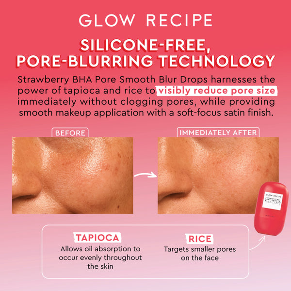 GLOW RECIPE Strawberry BHA Pore-Smooth Blur Drops