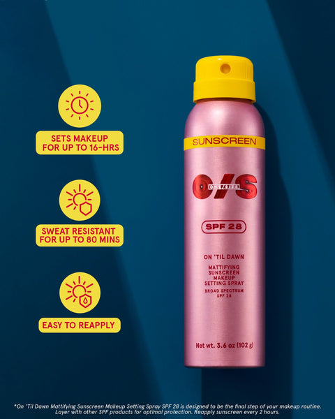 ONE SIZE On ‘Til Dawn Mattifying Sunscreen Makeup Setting Spray SPF 28