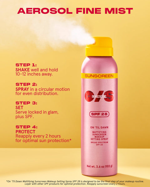 ONE SIZE On ‘Til Dawn Mattifying Sunscreen Makeup Setting Spray SPF 28