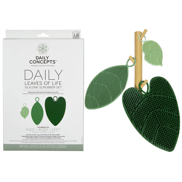 DAILY CONCEPTS DAILY LEAVES OF LIFE SILICONE SCRUBBER SET