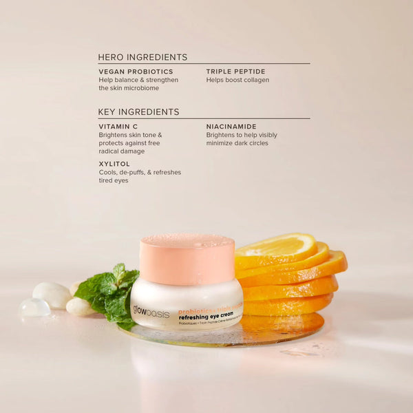 GLOW OASIS Probiotics + Triple Peptide Refreshing Eye Cream