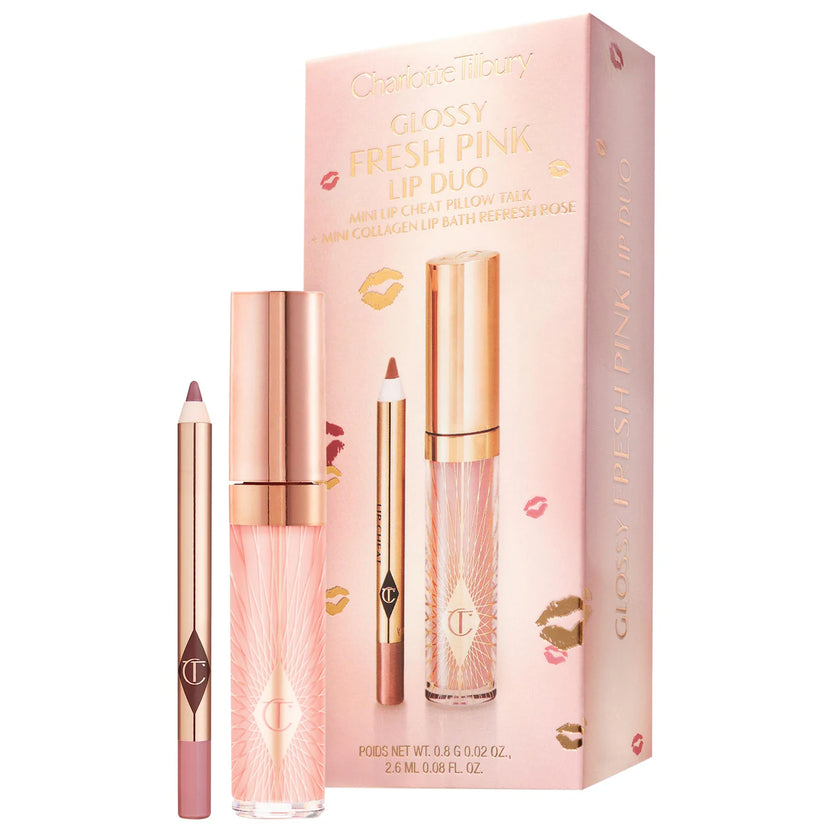 Charlotte Tilbury Glossy Fresh Pink Lip Duo mini lip liner and gloss set