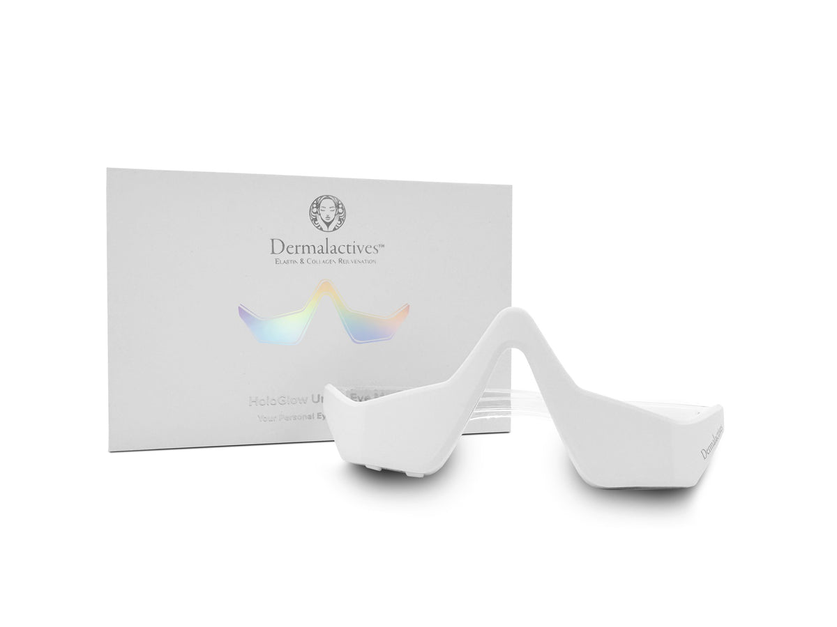 DERMALACTIVES HoloGlow Under Eye Mask device with its box