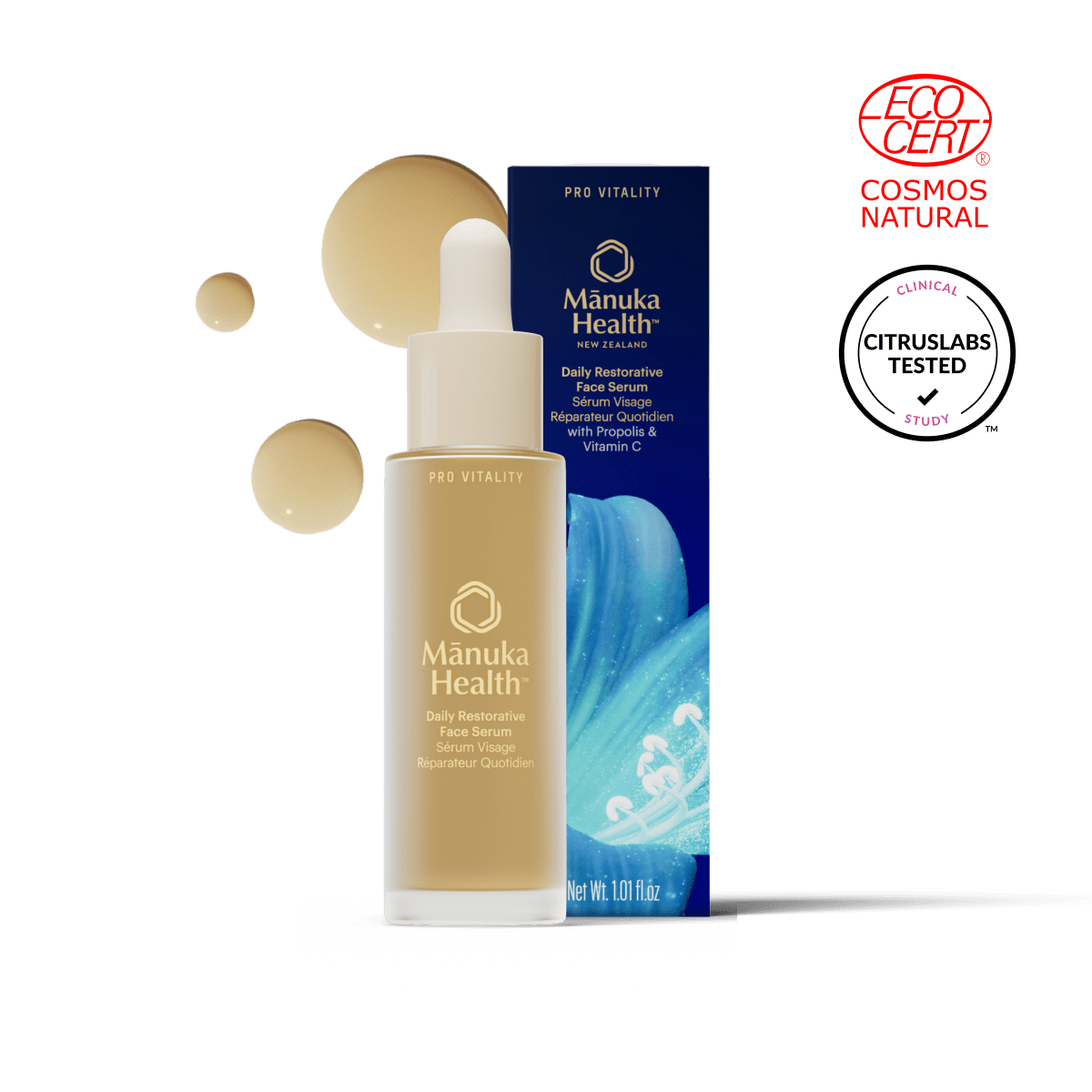 MANUKA HEALTH Pro Vitality Daily Restorative Face Serum with Propolis & Vitamin C