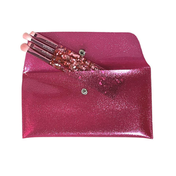 GLAMIERRE Pink Luxe Glitter Eye Brush Set