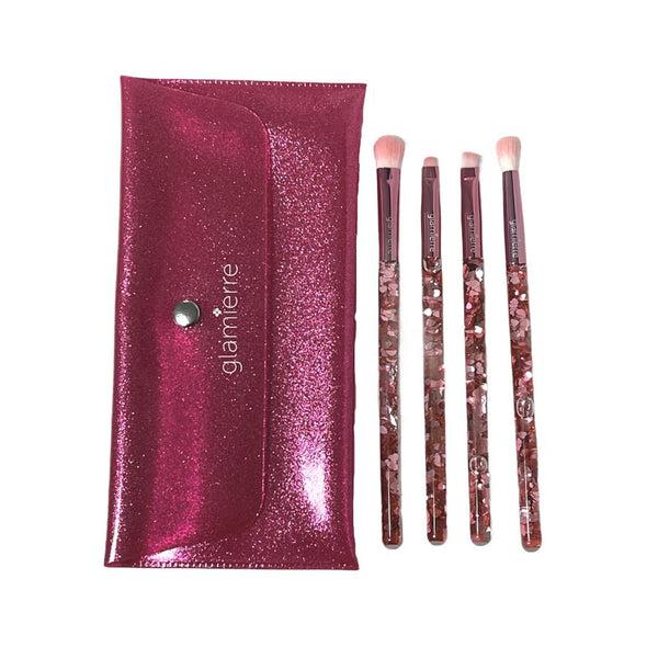 GLAMIERRE Pink Luxe Glitter Eye Brush Set