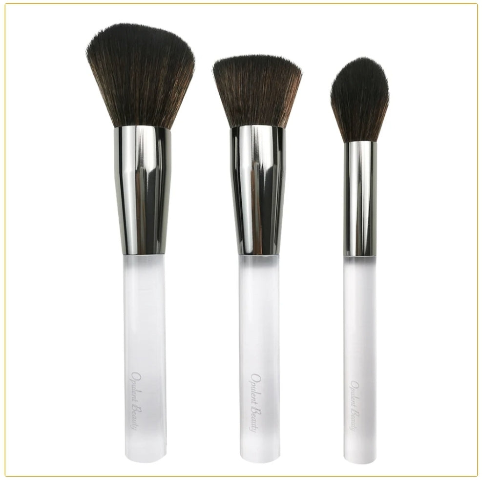 OPULENT BEAUTY Crystal Clear 3pc Brush Collection