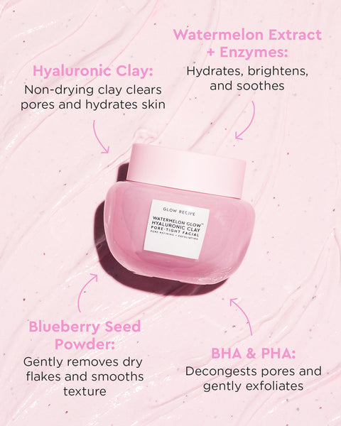 GLOW RECIPE Watermelon Glow Hyaluronic Clay Pore-Tight Facial